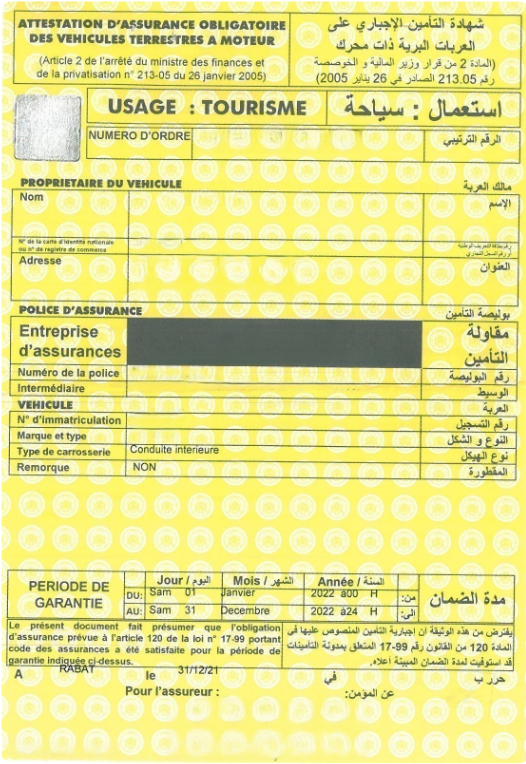 Attestation d assurance